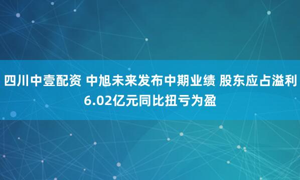 四川中壹配资 中旭未来发布中期业绩 股东应占溢利6.02亿元同比扭亏为盈