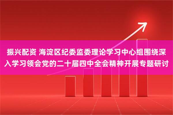 振兴配资 海淀区纪委监委理论学习中心组围绕深入学习领会党的二十届四中全会精神开展专题研讨